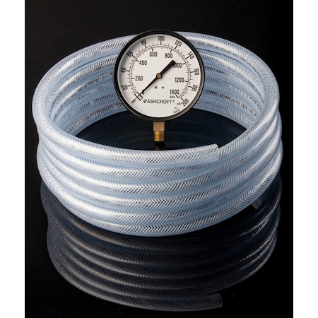 Flex Tubing Flexible Tubing, Clear, BRAIDFLEX 70N PVC;5/8IDX7/8ODX1/8W, 100 FT 84704570